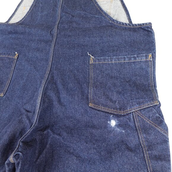 Hammill Heavy Denim Overalls Men's 50R (50x30) 100% Cotton Dark Wash Work Wear - Picture 13 of 13